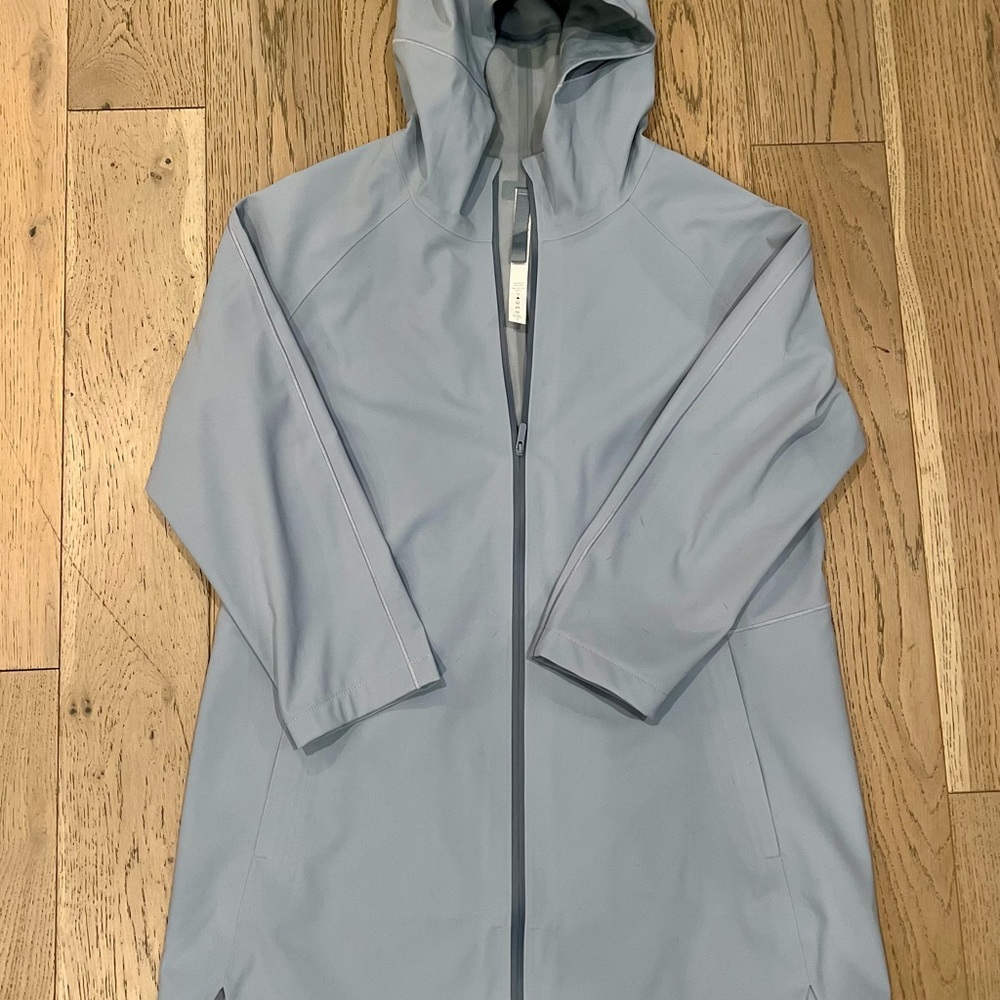 Light Blue Women's Hooded Rain Jacket